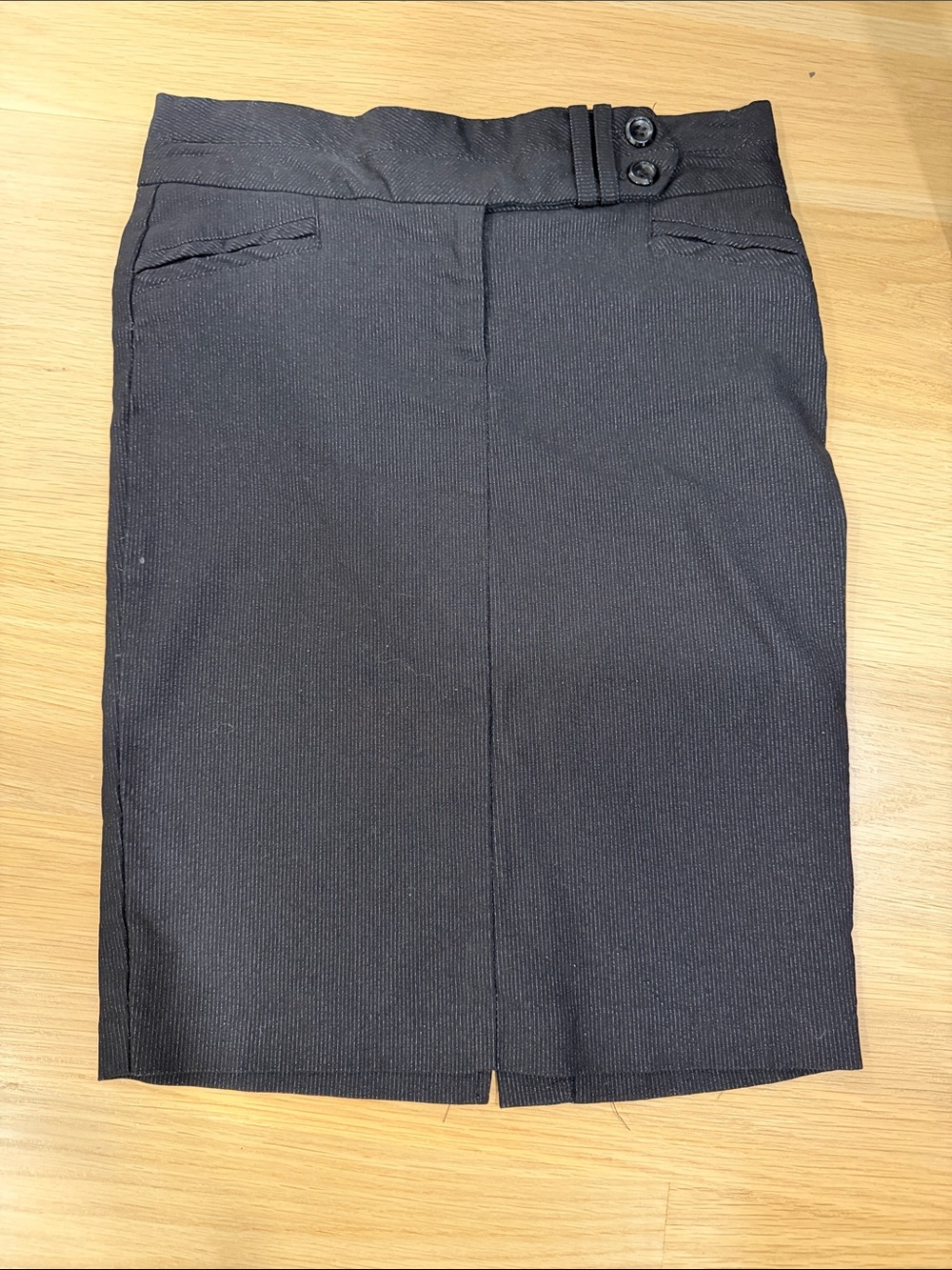 Classic Black Pencil Skirt with Front Slit